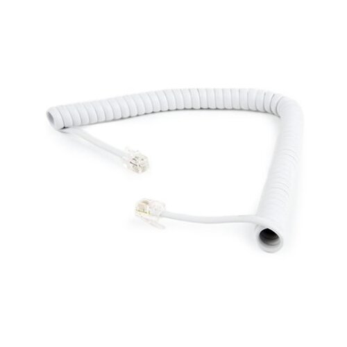 Telefonski spiralni kabl za slusalicu 2m sa konektorima RJ-10, TC4P4CS-2M-W, white, GEMBIRD Cijene
