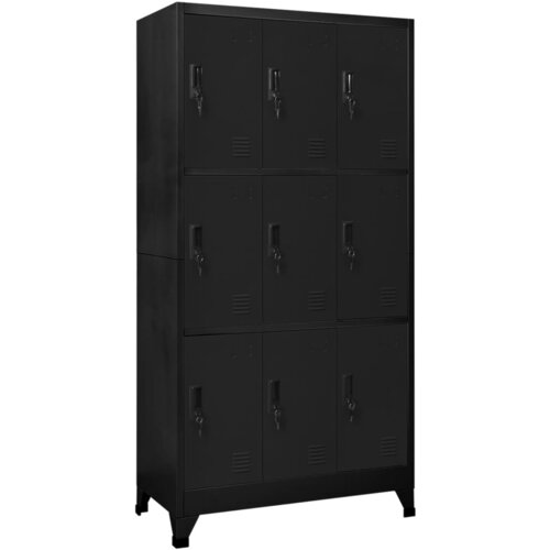 vidaXL omara s ključavnico črna 90x45x180 cm jeklo Cene