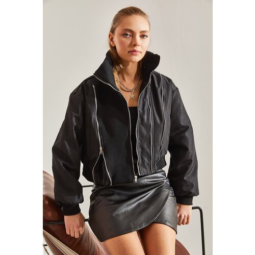 Bianco Lucci Women&amp;#039;s Zippered Bomber Coat Slike