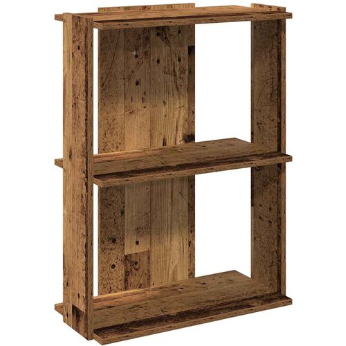 Maison Chic Knjižna omara - Knjižni regal 3-nadstropna starinski les 60x30x80 cm inž. les, (21726388) Cene