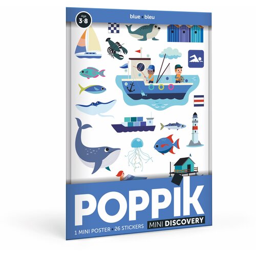 Poppik Edukativni poster s nalepnicama Mini otkrića: Plava boja Slike