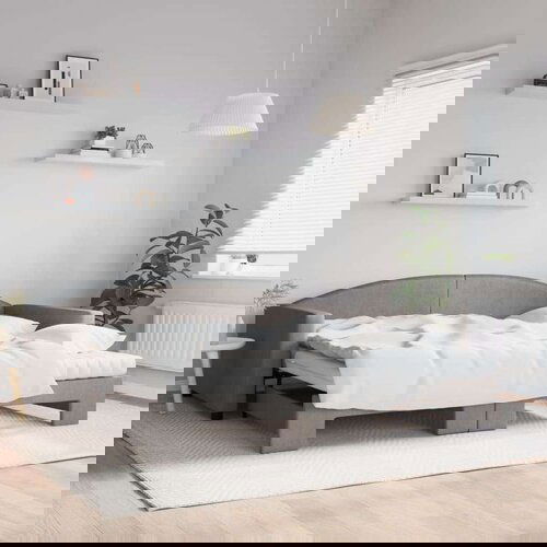  Izvlečna dnevna postelja z vzmetnicami taupe 100x200 cm blago, (20929888) Slike