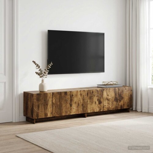  TV stalak 180 x 34,5 x 40 cm Dimljeni hrast Konstruirano drvo Cijene
