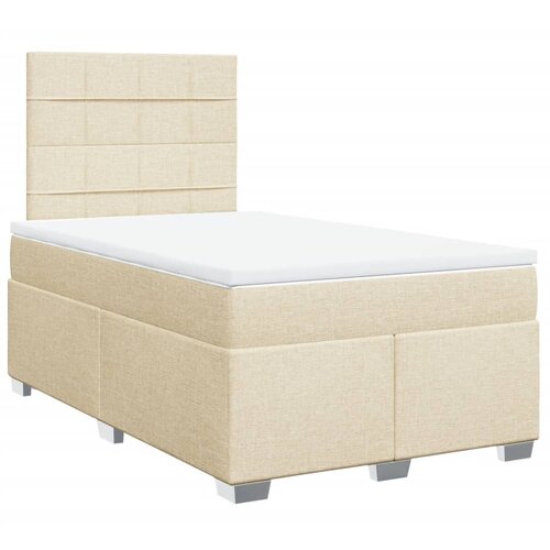  Krevet s oprugama i madracem krem 120 x 200 cm od tkanine Slike