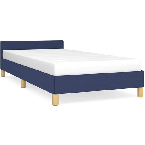 Maison Chic Posteljni okvir - Enojna postelja - Postelja za odrasle z vzglavjem brez vzmetnice moder 90x200cm blago, (21695139) Slike