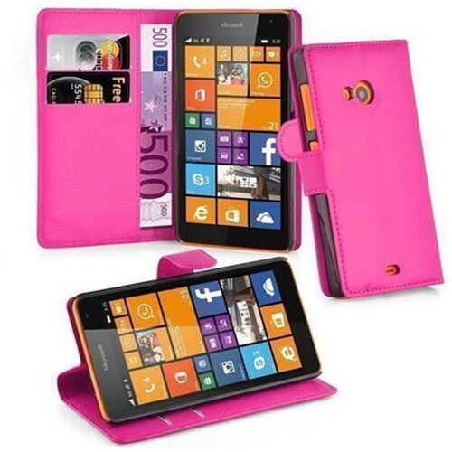 Cadorabo Ohi&scaron;je, združljivo z Nokia Lumia 535 v vroča rožnata - Za&scaron;čitni ovitek z magnetnim zapiranjem, stoječo funkcijo in režo za kartice, (20550548) Cene