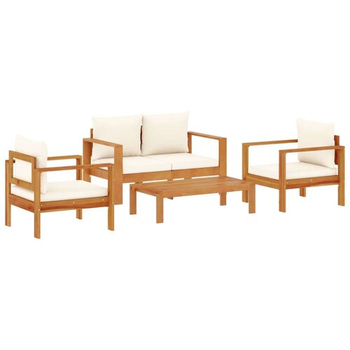 4-dijelni set vrtnih sofa s jastucima masivno bagremovo drvo Slike