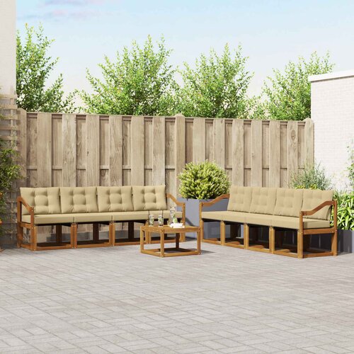  Set vanjskih sofa 9 kom. Prirodna i bež Cene