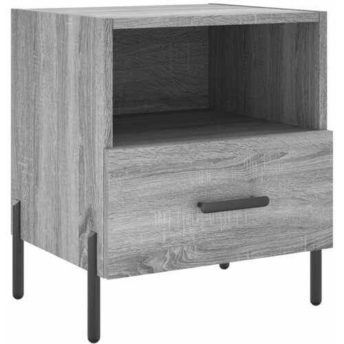  Noćni ormarići 2 kom boja hrasta 40x35x47,5cm konstruirano drvo Siva Slike
