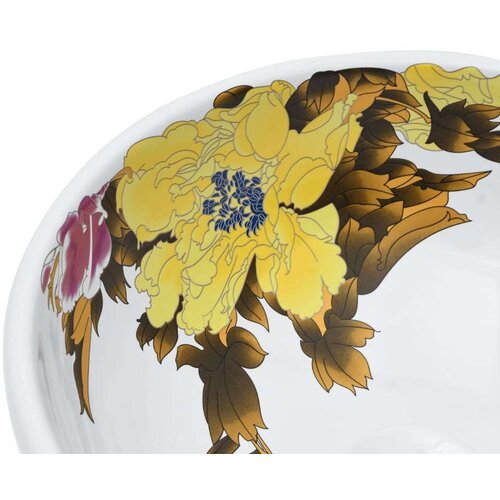 VidaXL Nadpultni umivalnik večbarven okrogel &amp;Phi;41x14 cm keramika Slike