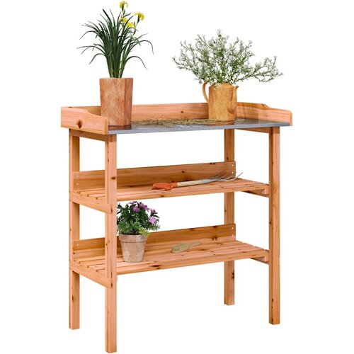  Stol za biljke s policama smeđi 78x38x82,5 cm masivna jelovina Cene