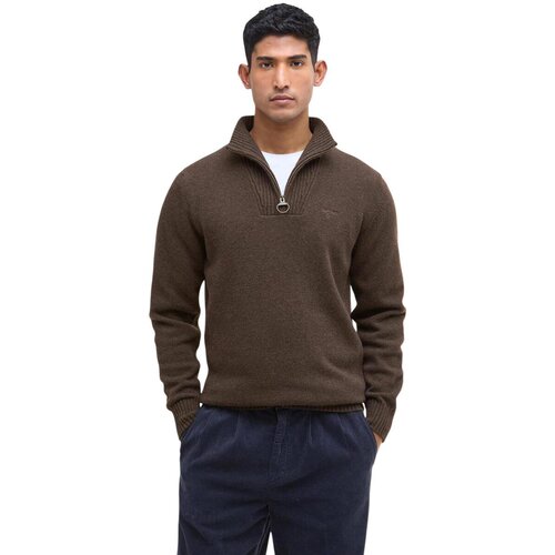Barbour Puloverji ESSENTIAL L/WOOL HALF ZIP 262MMKN0339 Kostanjeva Slike