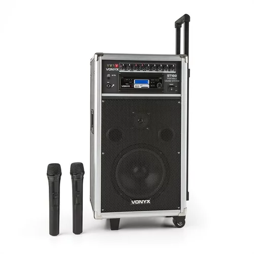 Vonyx ST-100 MK2, Prenosni PA Avdio sistem, Bluetooth, CD, USB, SD, MP3, Akumulator, UKV