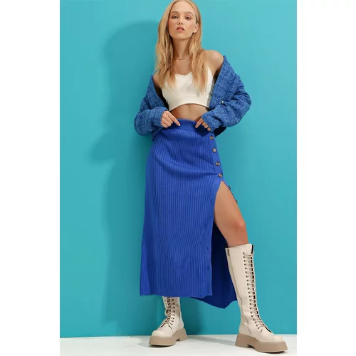 Trend Alaçatı Stili Skirt - Navy blue - Midi