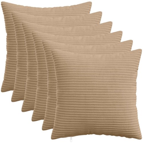  Presvlaka za jastuk 6 pcs HEERLEN Smeđa 50 x 50 cm Kord Cijene
