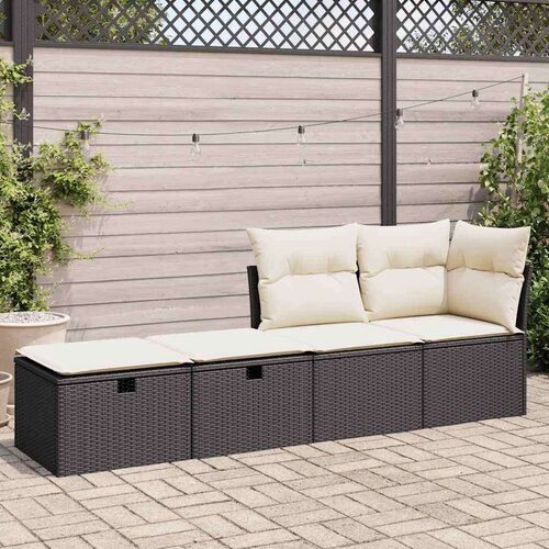 VidaXL 2-dijelni set vrtnih sofa s jastucima crni od poliratana bagrem Slike
