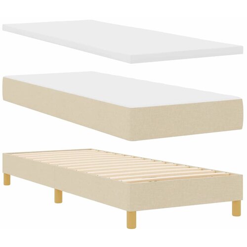 s opruga kutije s uzglavljem Krema 80 x 200 cm tkanina Slike