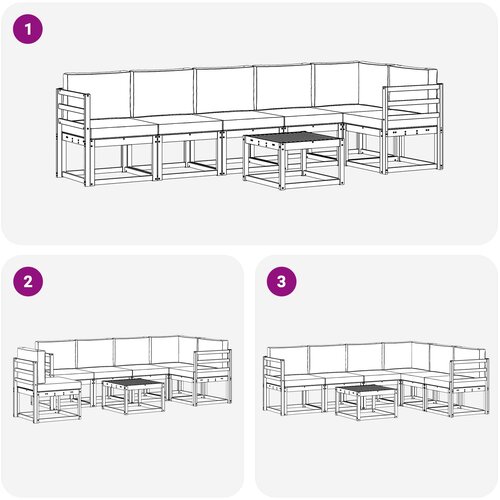  Set vanjskih sofa 7 kom. Prirodna i antracit Slike