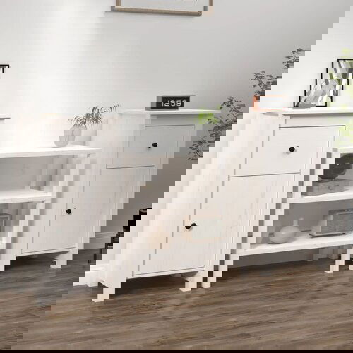 The Living Store Komoda 2 kosa bela 40x35x80 cm trdna borovina - Komoda, (21661848) Slike