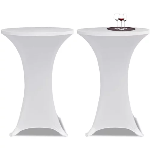  Bijeli rastežljiv stolnjak za stolove Ø80 2 kom