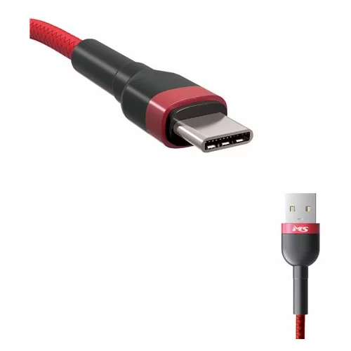 Ms CABLE 2.4A USB-A 2.0 - USB-C, 2m, crveni