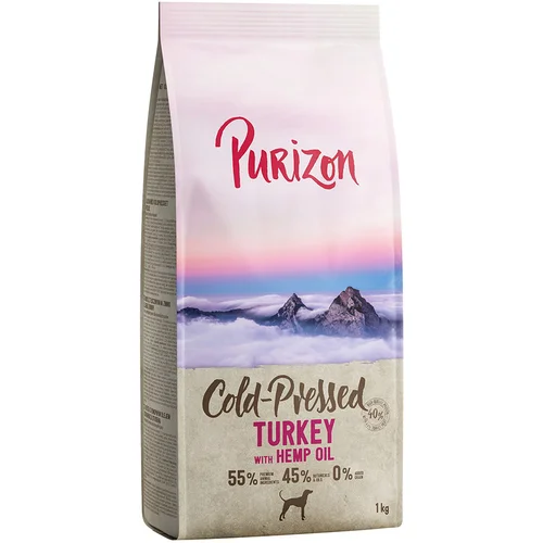 Purizon Snižena cijena! 1 kg suha hrana bez žitarica - Coldpressed puretina s konopljinim uljem