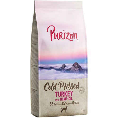 Purizon Snižena cijena! 1 kg suha hrana bez žitarica - Coldpressed puretina s konopljinim uljem Slike