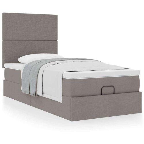 vidaXL Otomanski okvir kreveta s madraca smeđesivi 90x190cm tkanine Cijene