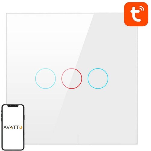  Pametno stekleno LED WiFi stikalo touch TUYA 3-kanalno belo Alexa Google Assistant Cene