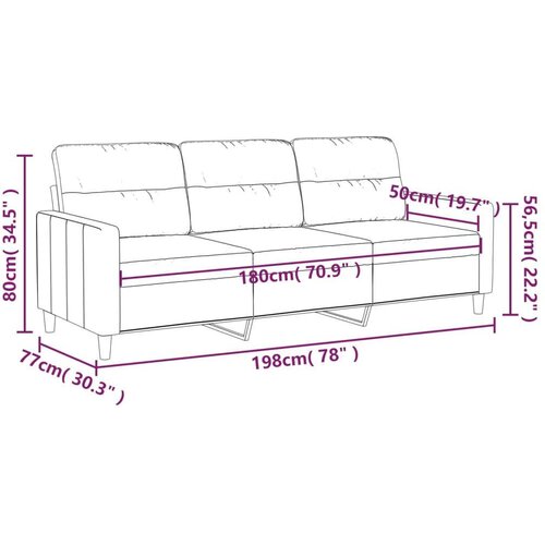 Trosjed od tkanine krem 180 cm Slike