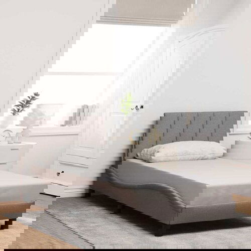 VidaXL Okvir za krevet bez madraca smeđesivi 90x200cm od tkanine Slike