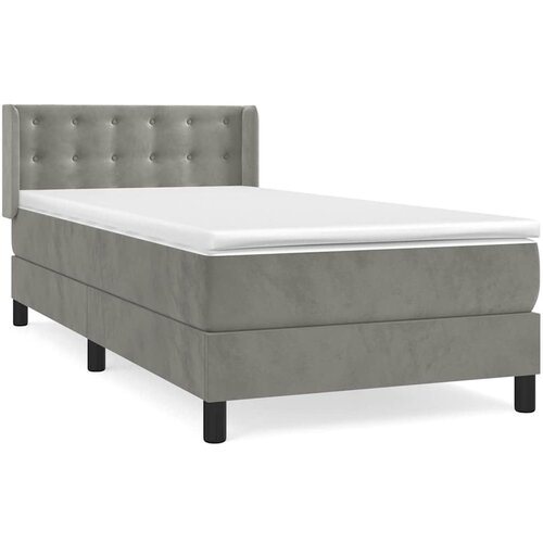 Box spring krevet s madracem svjetlosivi 90x190 cm bar&amp;scaron;unasti Slike