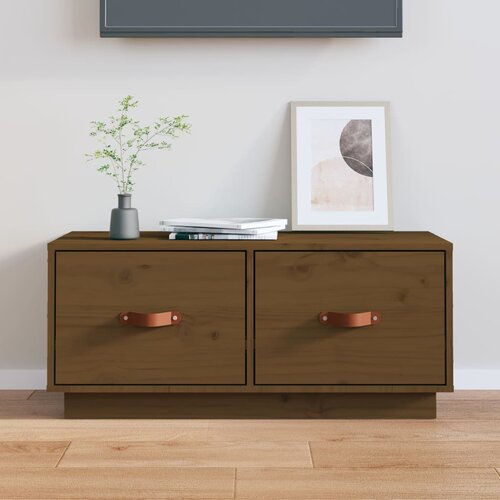 vidaXL TV omarica medeno rjava 80x34x35 cm trdna borovina Cene