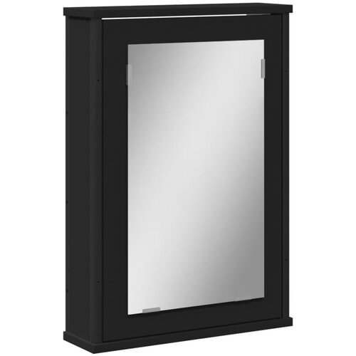 Maison Chic Kopalniška omarica - Kopalniški kabinet z ogledalom črna 42x12x60 cm inženirski les, (21794743) Cene