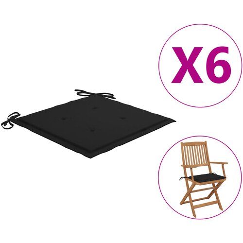 vidaXL Blazine za vrtne stole 6 kosov črne 40x40x3 cm blago Cene