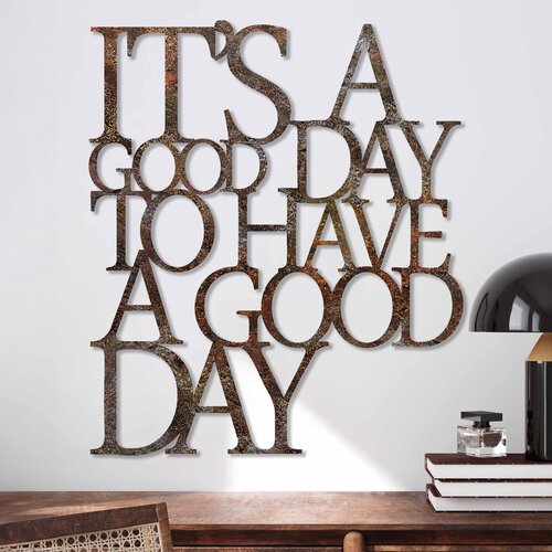 Opviq zidna dekoracija Rusty Have a Good Day, 70x61 cm, Braon Cene