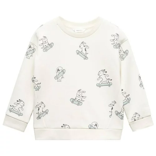 MANGO KIDS Sweater majica 'Aopskate' siva / crna / bijela / bijela melange