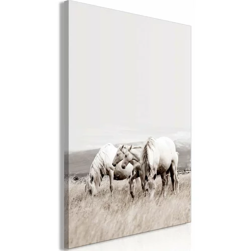  Slika - White Horses (1 Part) Vertical 60x90