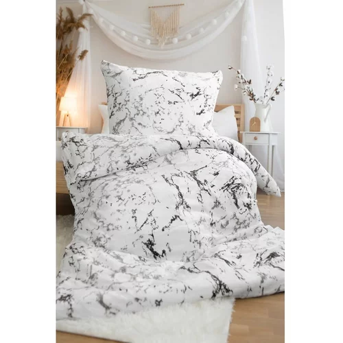 Jerry Fabrics Crno-bijela posteljina za krevet za jednu osobu od mikropliša 140x200 cm –