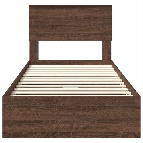  Krevet s od storage Smeđi hrast 75 x 190 cm Konstruirano drvo Slike