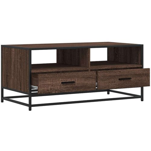 vidaXL Stolić za kavu smeđa boja hrasta 100x50x45 cm od drva i metala Cijene
