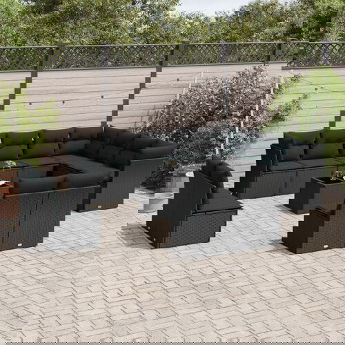 vidaXL 13-dijelni set vrtnih sofa s jastucima poliratan crni Cene