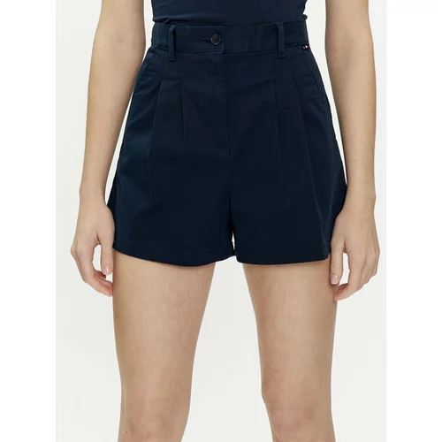 Tommy Jeans Kratke hlače iz tkanine Claire DW0DW17775 Mornarsko modra Regular Fit