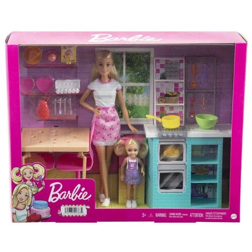Barbie doll and Chelsea Baking in kitchen 104 HBX03 Slike