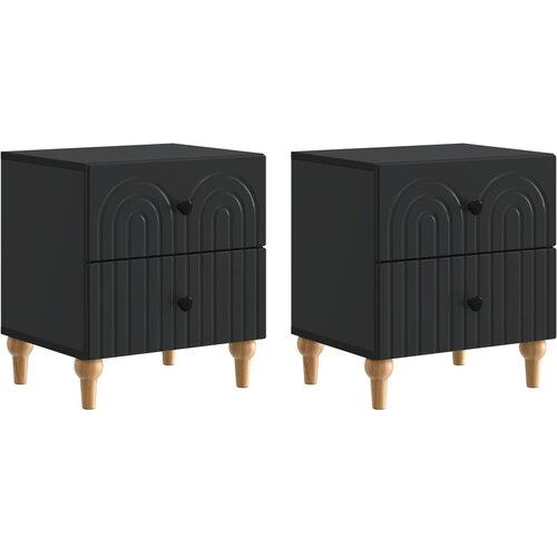 vidaXL Noćni ormar 2 pcs Crna 43 x 34 5 x 48 cm Konstruirano drvo - Crna 2 Cene
