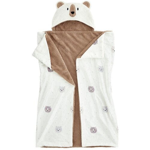 Catherine Lansfield Smeđa/krem dječja dekica s kapuljačom od mikropliša 90x125 cm Cosy Bear – Cijene