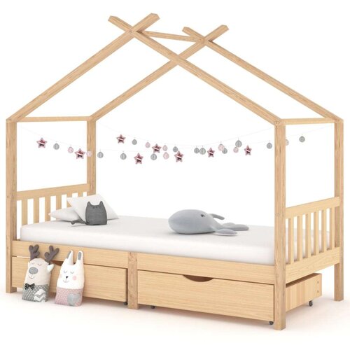 vidaXL Okvir za dječji krevet s ladicama 90 x 200 cm od borovine Cene