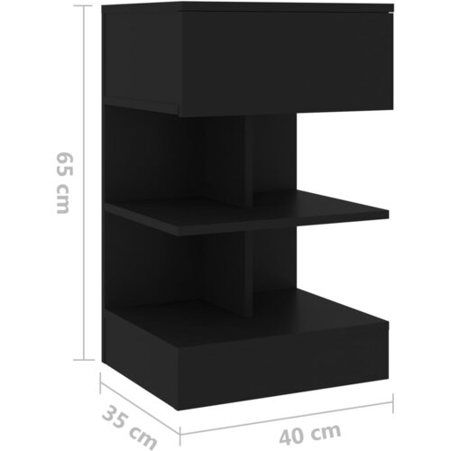  Noćni ormarići 2 kom crni 40 x 35 x 65 cm Slike