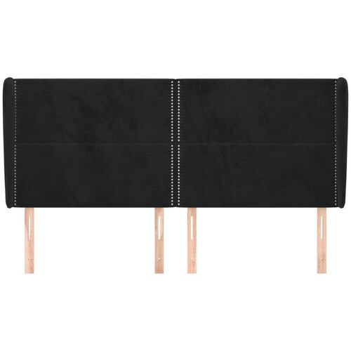  Uzglavlje s u&amp;scaron;ima crni 183x23x118/128 cm bar&amp;scaron;unasti Slike