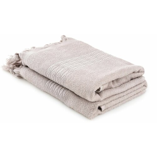 terma - beige beige bath towel set (2 pieces) Slike
